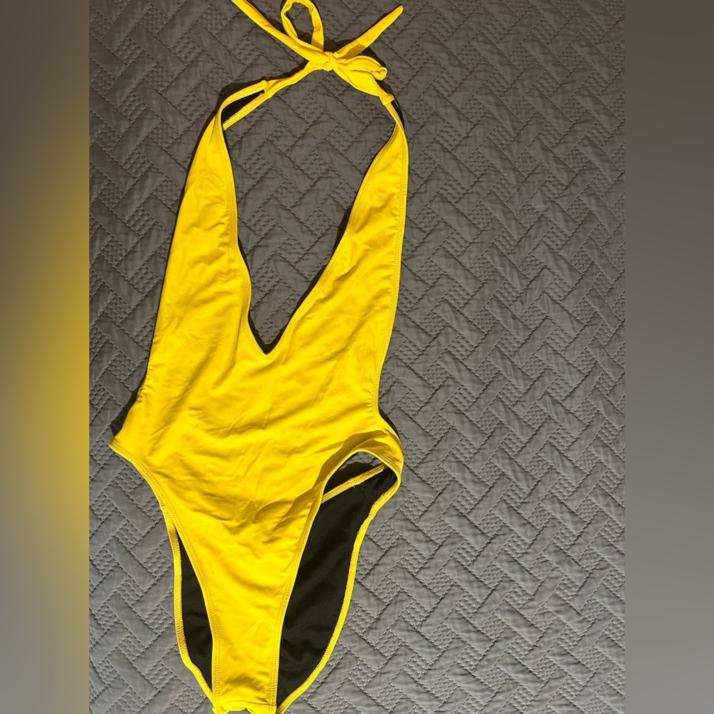 Yellow Halter MintSwim One-Piece Swimsuit